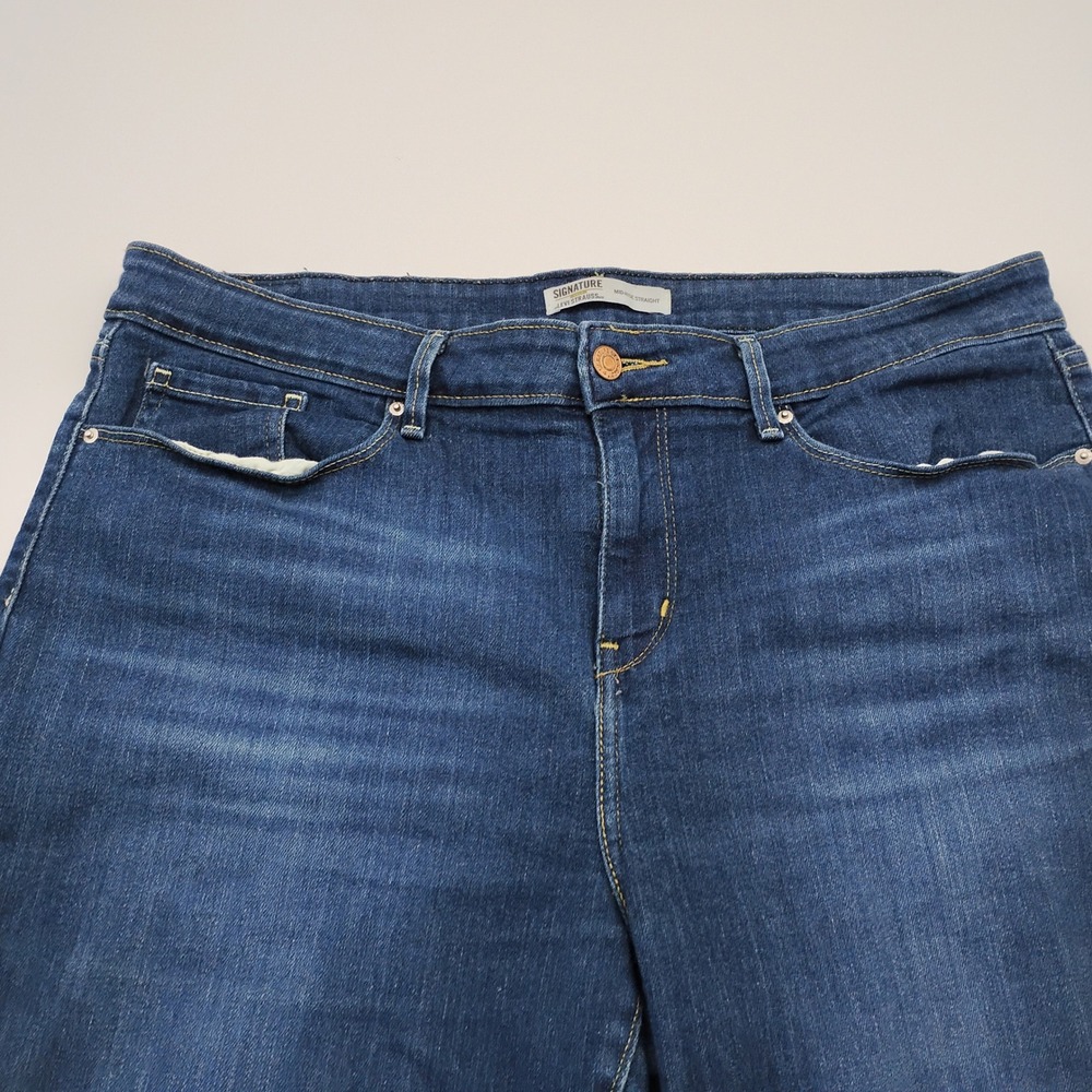 Signature by Levi Strauss Gold Label Mid-Rise Straight Jeans Blue 16M 94442-0080 - Picture 2 of 14